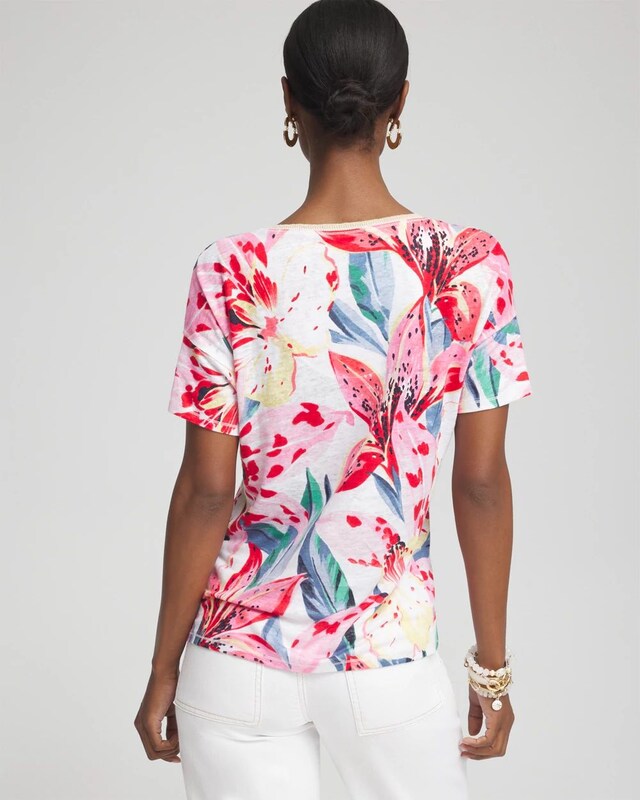 Lily Sweater Trim Linen Tee - image 3